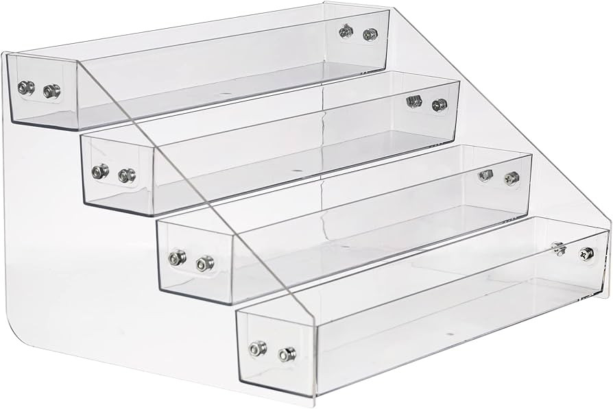 Kihor Acrylic Spice Rack, Tiered Spice Rack Shelf Seasoning Organizer for Countertop, Cabinet, Pa... | Amazon (US)