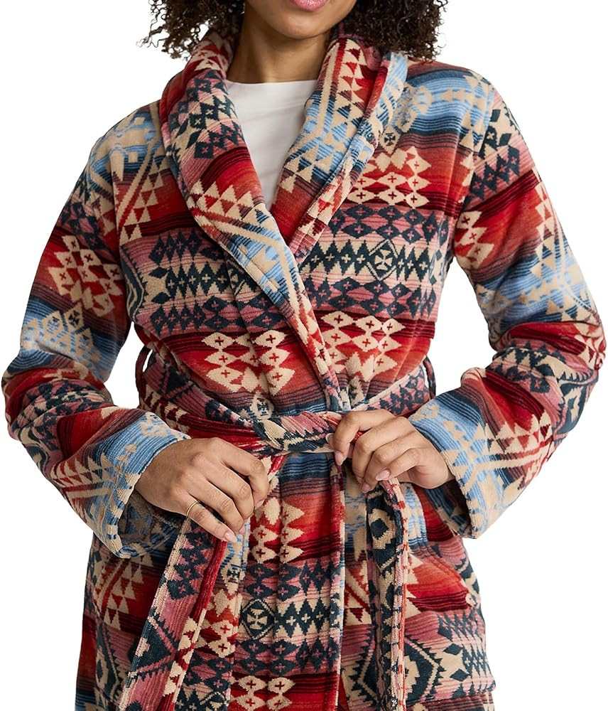 Pendleton Women's Robe, 100% Cotton Plush Terry Bathrobe, 44\u201d Length with Adjustable Tie, 2 ... | Amazon (US)