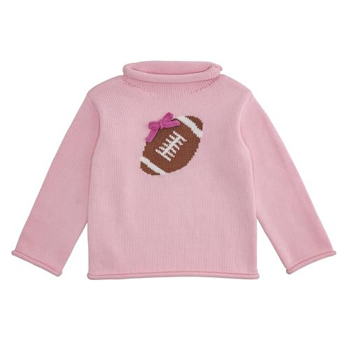 Mud Pie Girls Kids Pink Football Rollneck Sweater | Amazon (US)