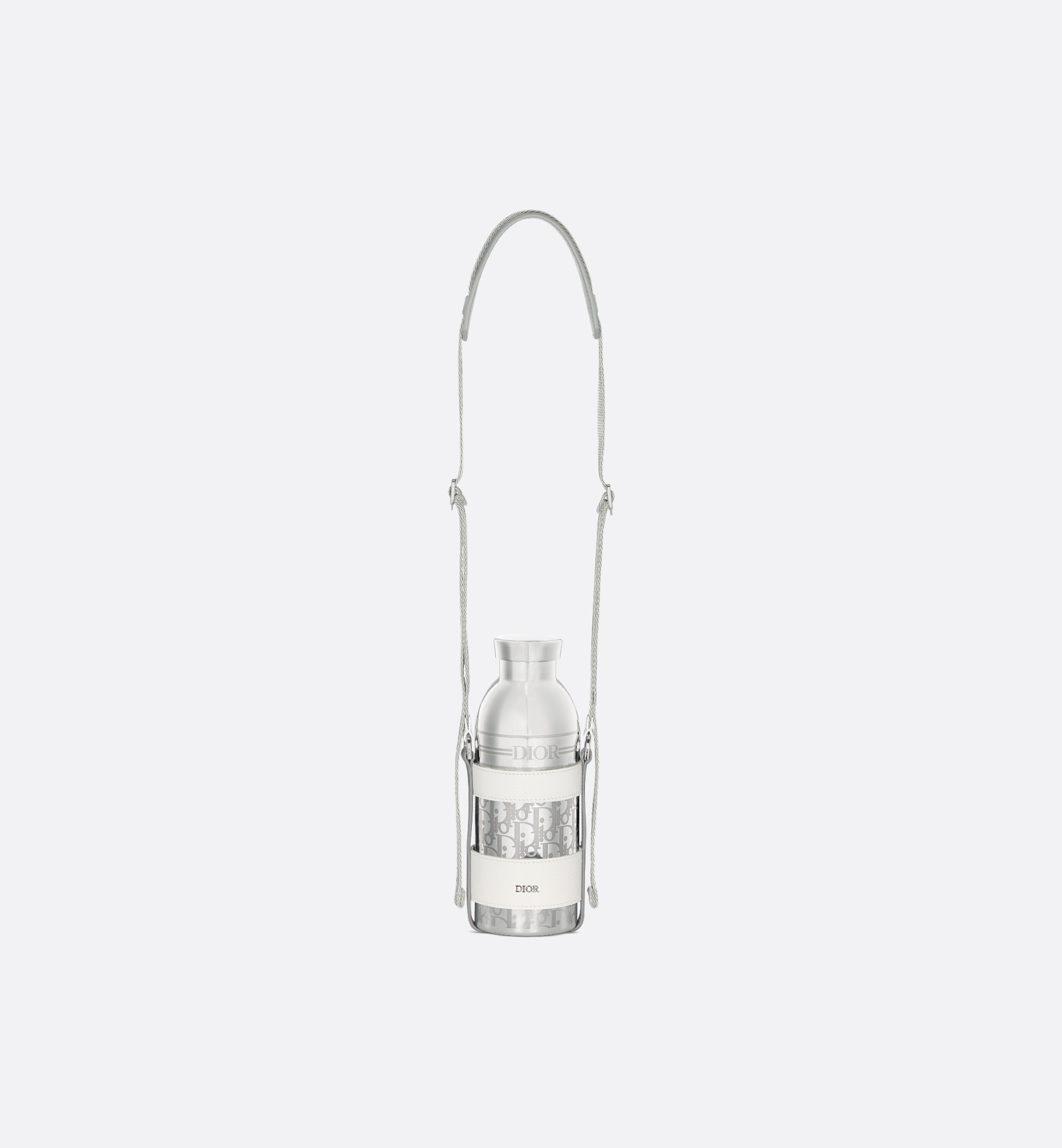 Dior Aqua Bottle with Shoulder Strap Off-White Grained Calfskin and Dior Oblique Stainless Steel... | Christian Dior Parfums UK