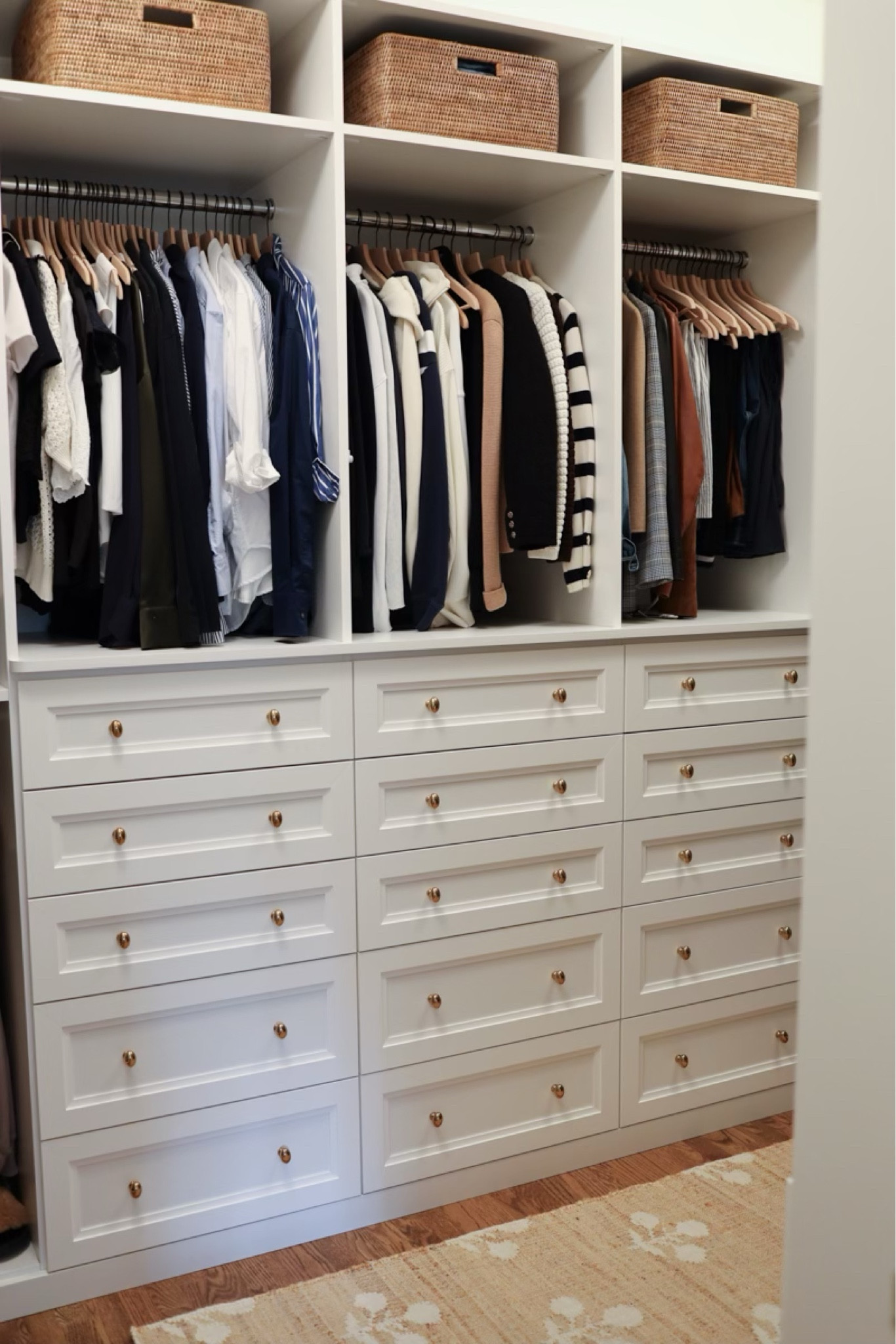 Adding this rug from @wayfair made my closet feel like it’s really mine, and the baskets are perfect for storing off-season clothes, freeing up space in my drawers for cozy knits for fall and winter. #wayfair #wayfairpartner

#LTKHome