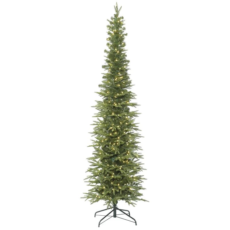 Bixley Pencil 8.5' Fir Artificial Christmas Tree with 550 Warm White LED Lights | Wayfair North America