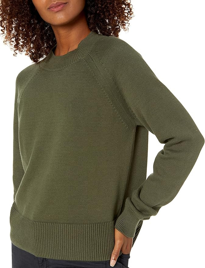 Amazon.com: Daily Ritual Women's Cotton Mock Neck Sweater, Olive, Medium : Clothing, Shoes & Jewe... | Amazon (US)
