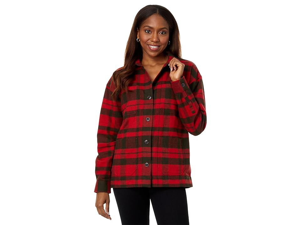 L.L.Bean Signature Chamois Shirt Jacket Pattern Women's Clothing Fiery Red : LG, Chamois/Cotton | Zappos