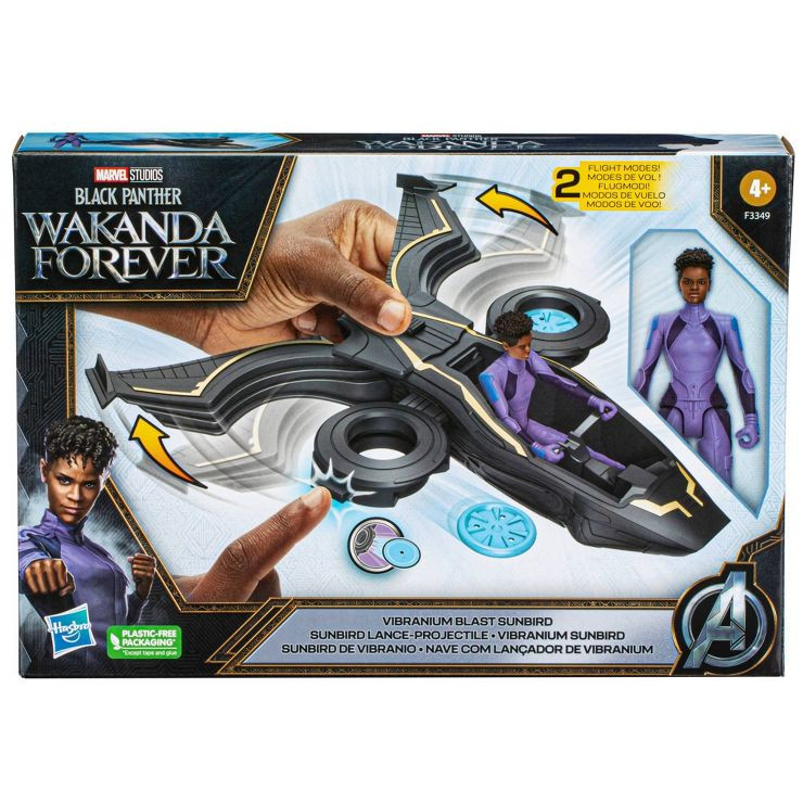 Marvel Black Panther Wakanda Forever Vibranium Blast Sunbird Jet with Shuri Action Figure | Target
