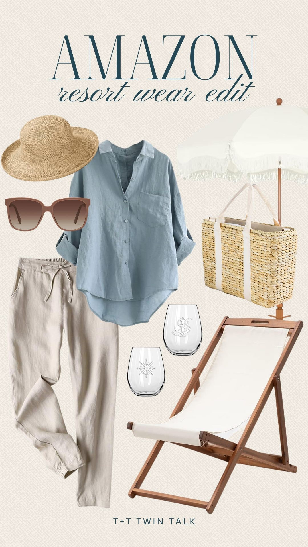 Amazon resort wear finds. These linen blend pants and straw cooler are perfect for a day at the beach  

#LTKStyleTip #LTKOver40 #LTKSeasonal