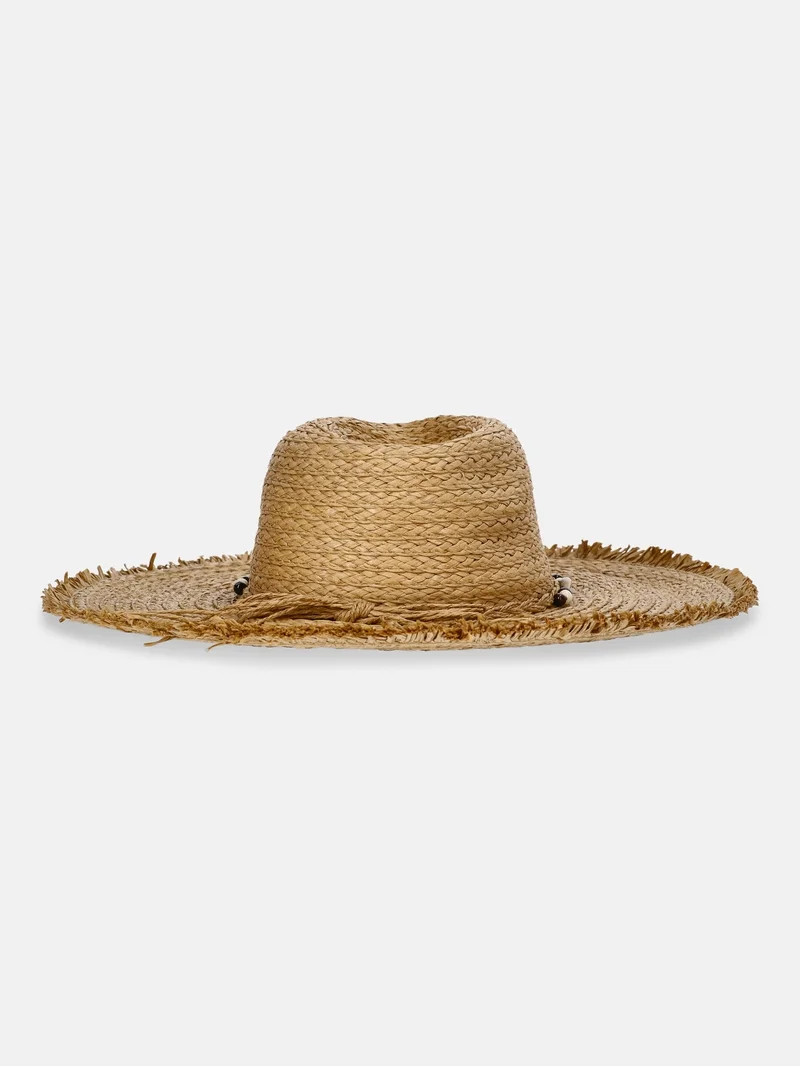 Time and Tru Women's Frayed Brim Hat with Shells | Walmart (US)