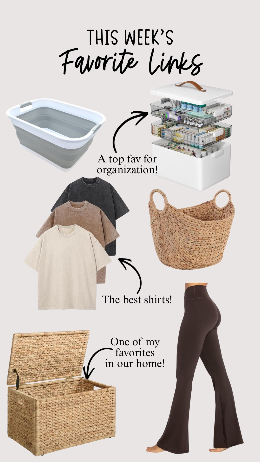 This weeks top favorites! I own all of these even in our minimal home 🤍

Laundry basket, women’s clothes, home decor, organizationn

#LTKmomlife #LTKHome