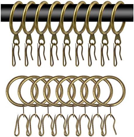40 Pcs Metal Curtain Drapery Rings Curtain Rod Rings and 40 Pcs Metal Curtain Drapery Hooks Drape... | Amazon (US)