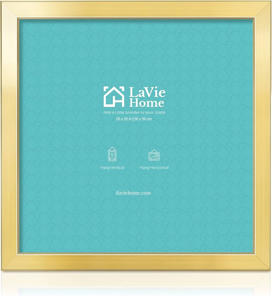LaVie Home 20 x 20 Picture Frame, Square Poster Frame with High Definition Plexiglass, Horizontal... | Amazon (US)