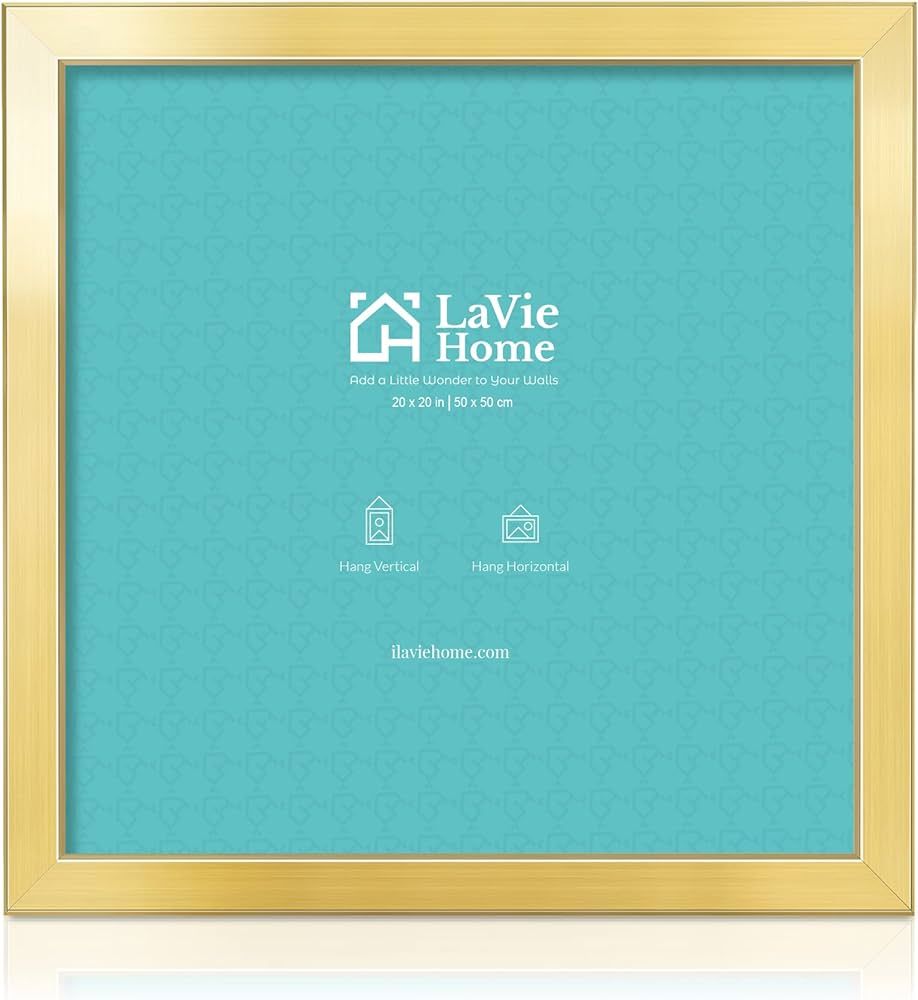 LaVie Home 20 x 20 Picture Frame, Square Poster Frame with High Definition Plexiglass, Horizontal... | Amazon (US)