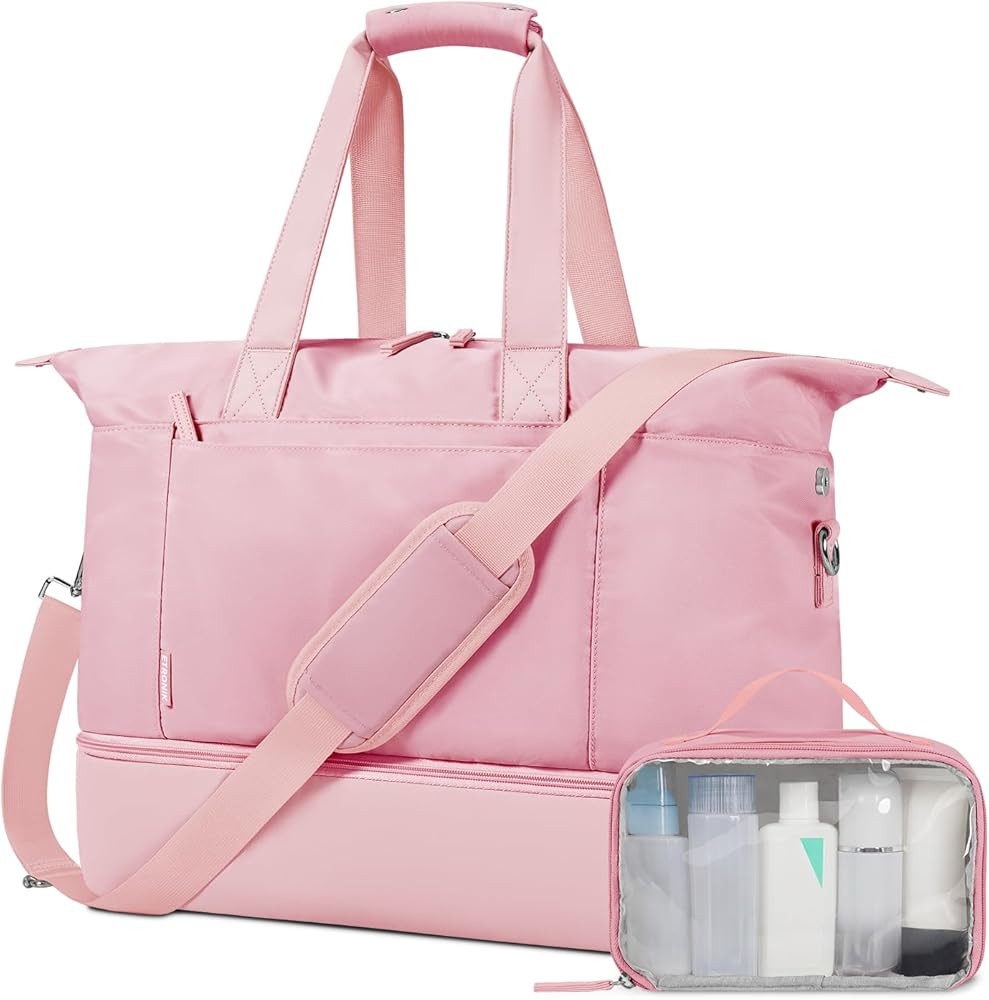 ETRONIK Weekender Bag for Women with 15.6 inch Laptop Compartment, 30L Travel Duffle Bag with Sho... | Amazon (US)