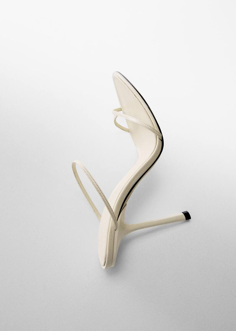 Leather sandal with inclined heel -  Woman | Mango Canada | Mango Canada