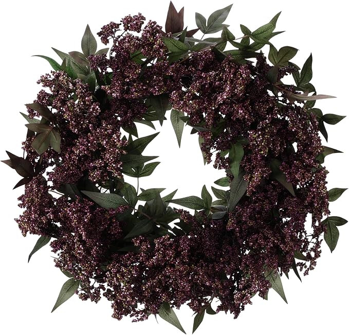 21 Inch Fall Wreaths for Front Door Autumn Berry Wreath, Dusty Plum | Amazon (US)