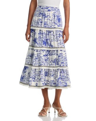 AQUA City Palm Toile Fringe Skirt - Exclusive  | Bloomingdale's Women | Bloomingdale's (US)