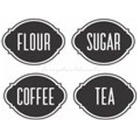 Canister Set Labels, Flour Sugar Coffee Tea Vinyl Decals, kitchen pantry storage organization, set of four container decals | Etsy (US)