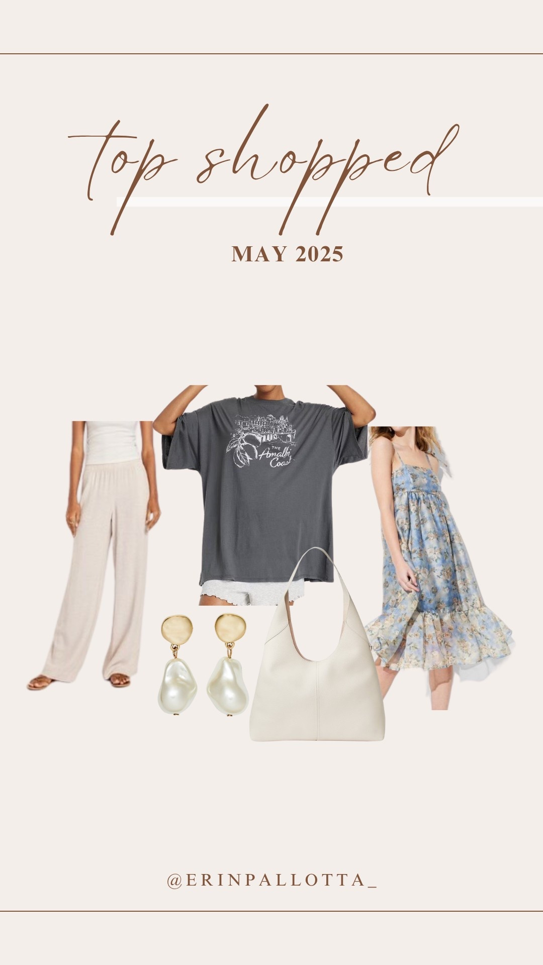My most shopped items this month! Linen pants, graphic sleep shirt, freshwater pearl earrings, faux leather tote bag, and organza midi dress.

#LTKSummerEdit #LTKFindsUnder50