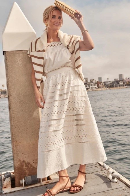 White cotton eyelet top and skirt with elastic waistband on back.. perfect for summer! 

#LTKGiftGuide 

#LTKStyleTip #LTKSummerEdit