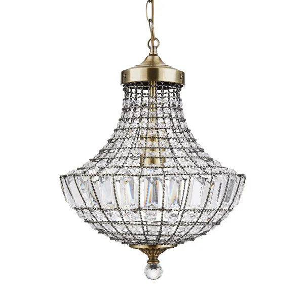 Knightsbridge Crystal Antique Brass Chandelier | Dunelm (migrated)