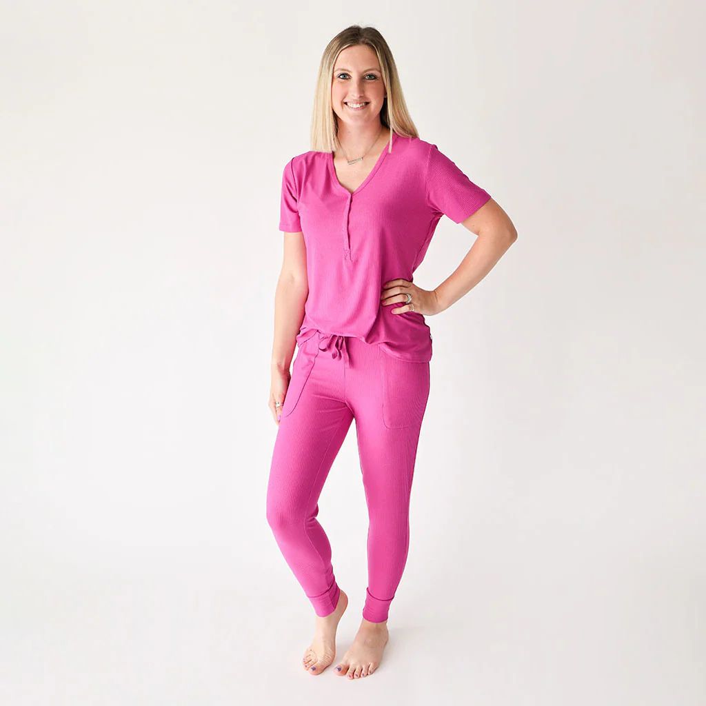 Solid Ribbed Purple Women's Pajamas | Posh Violet Ribbed | Posh Peanut