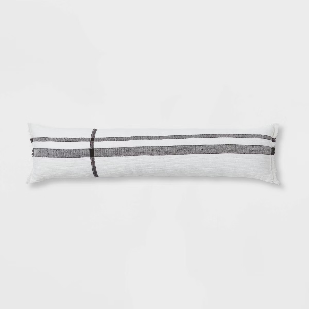 Lumbar Modern Woven Plaid Decorative Throw Pillow Black/Off-White - Threshold™ | Target