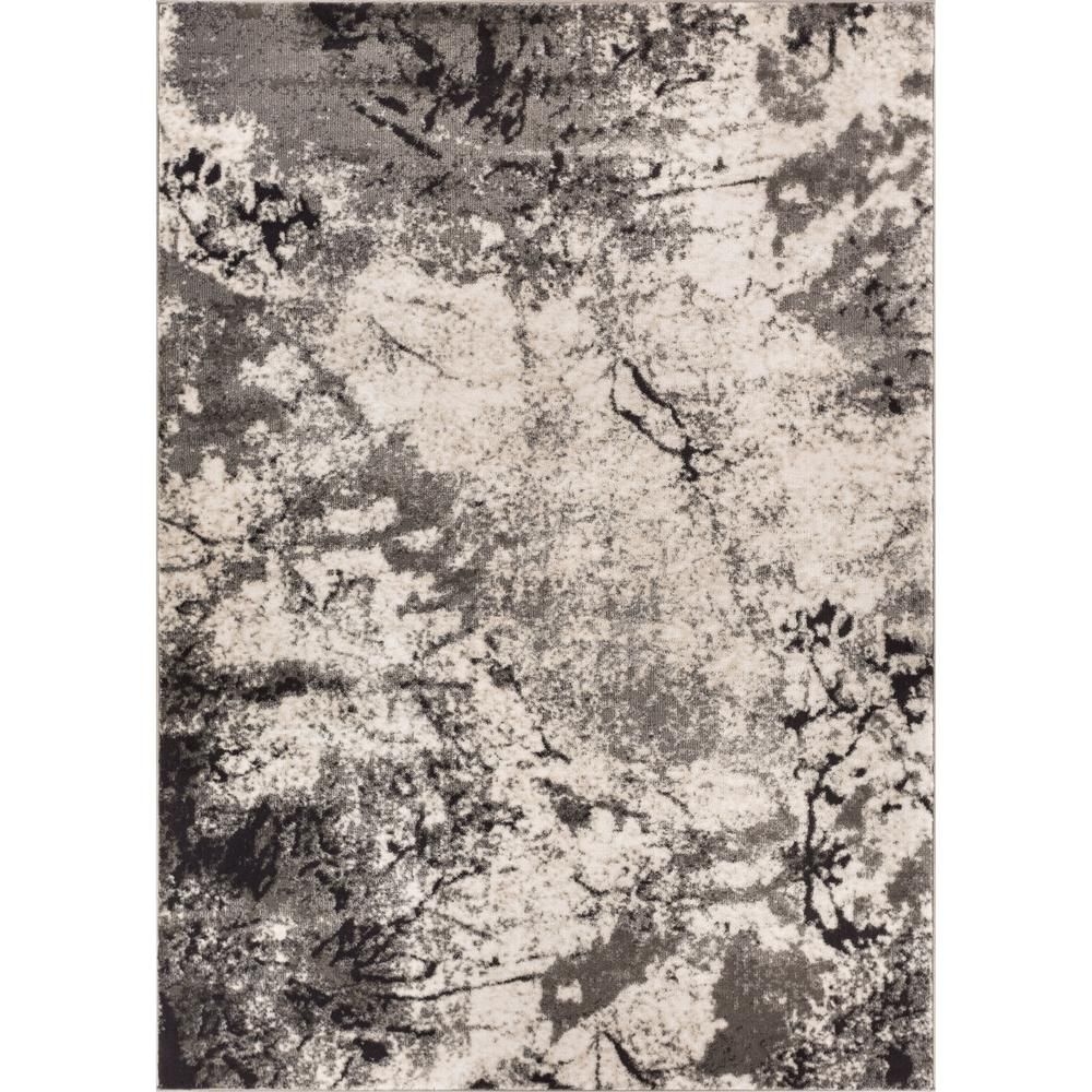 Well Woven Luxury Supurasshu Grey 8 ft. x 11 ft. Modern Industrial Marbel Water Color Area Rug-P-... | The Home Depot