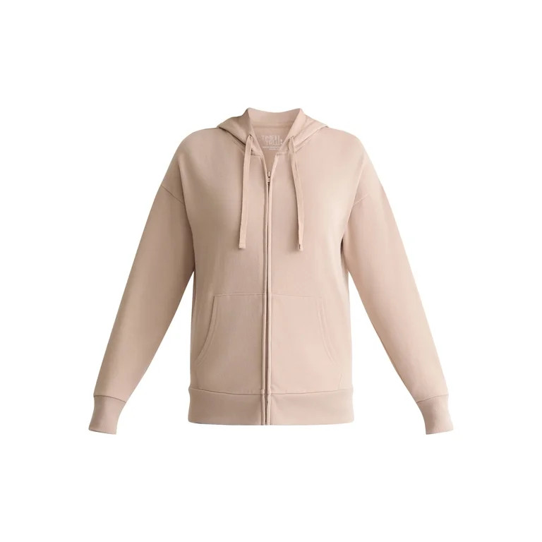 Time and Tru Women's Zip Front Fleece Hoodie Jacket, Sizes XS-XXXL | Walmart (US)