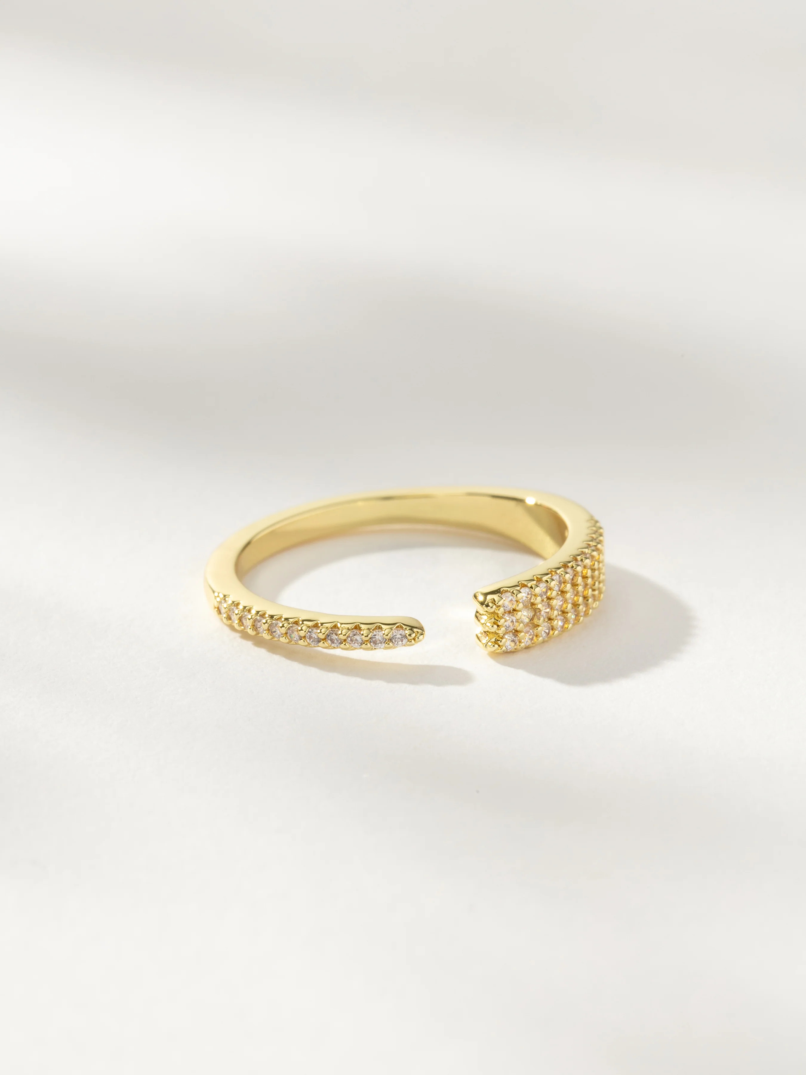 Sure Thing Pavé Asymmetrical Open Ring in Gold | Uncommon James | Uncommon James