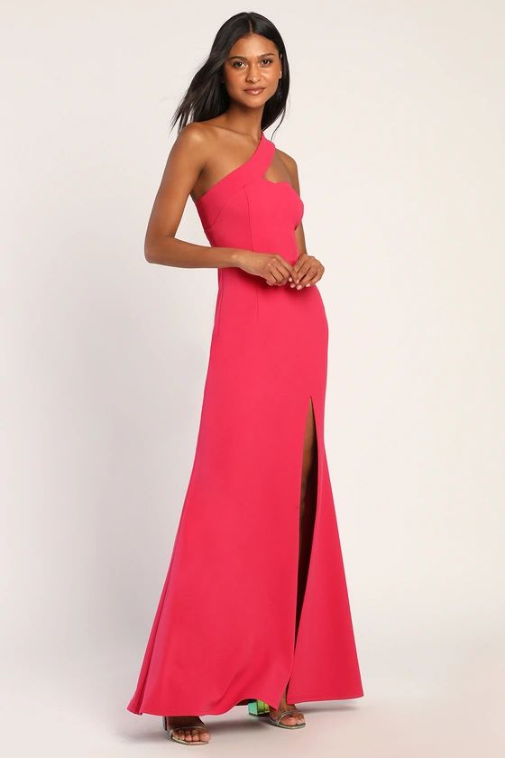 Your Majesty Magenta Asymmetrical Mermaid Maxi Dress | Lulus (US)