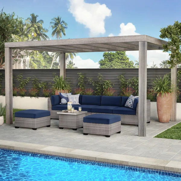 Merlyn Wicker/Rattan 5 - Person Seating Group with Cushions | Wayfair North America