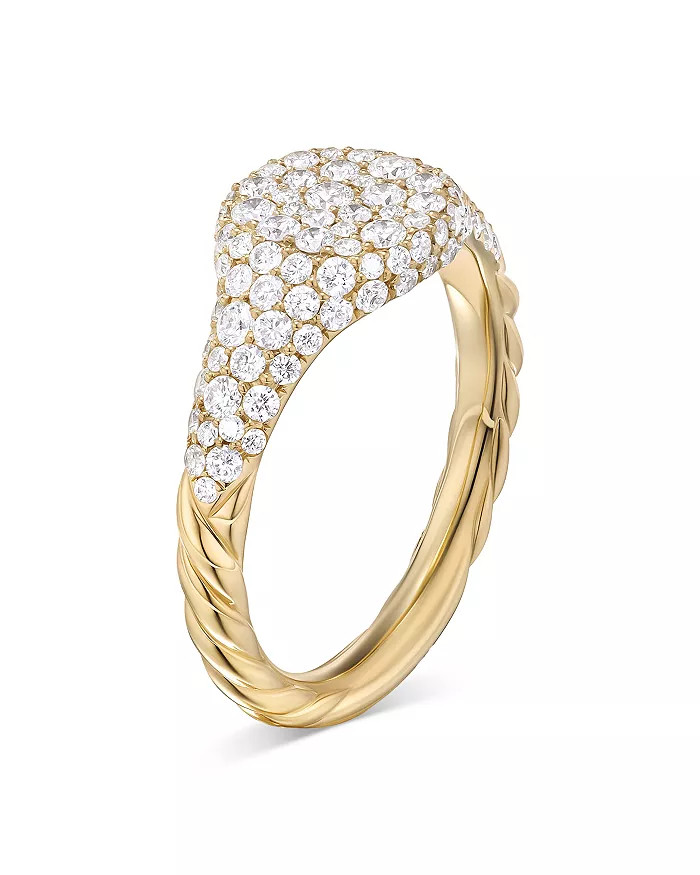 David Yurman Petite Pav&eacute; Pinky Ring in 18K Yellow Gold with Diamonds Back to results -  Je... | Bloomingdale's (US)