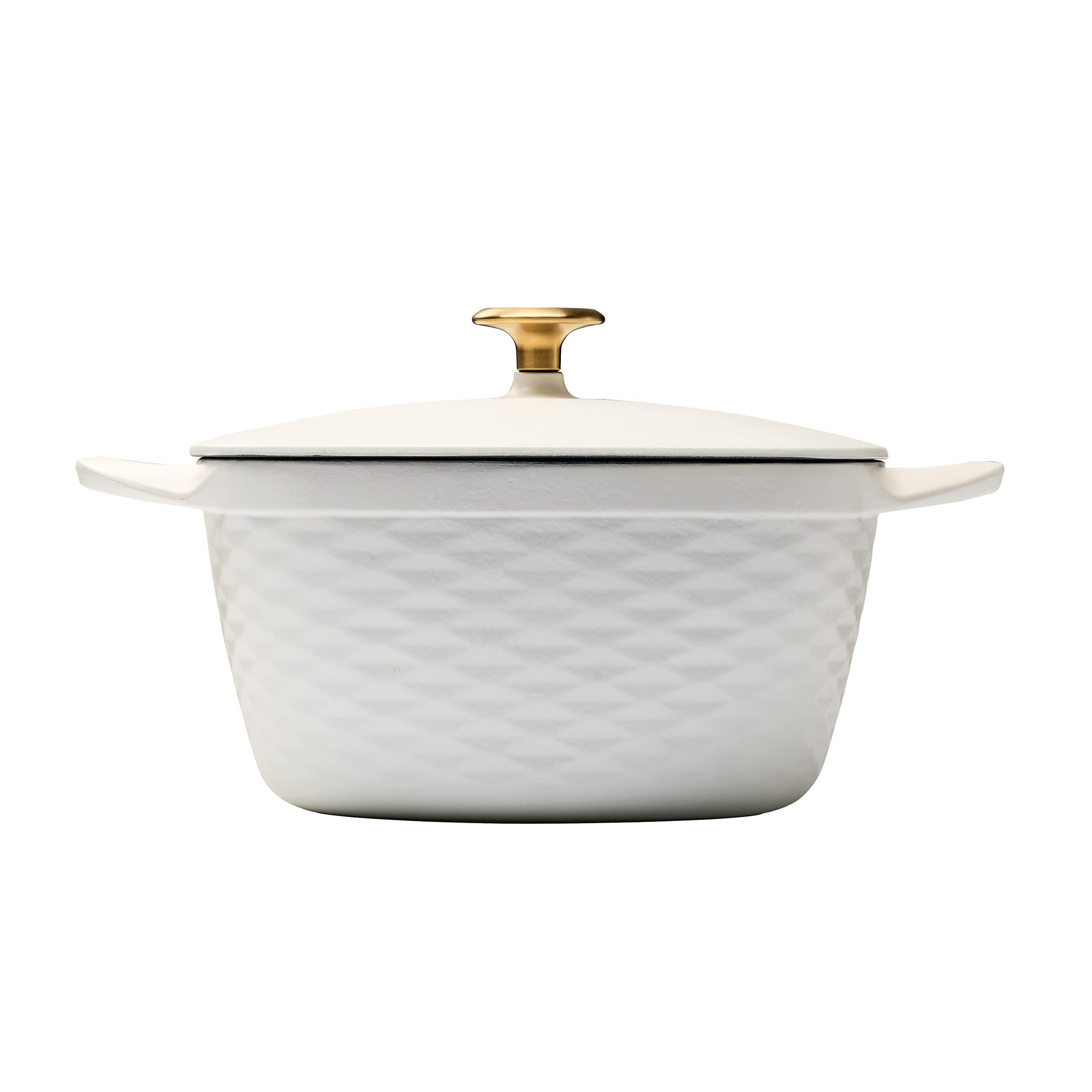 Prisma 7 Qt Enameled Cast Iron Covered Square Dutch Oven (White) | Amazon (US)