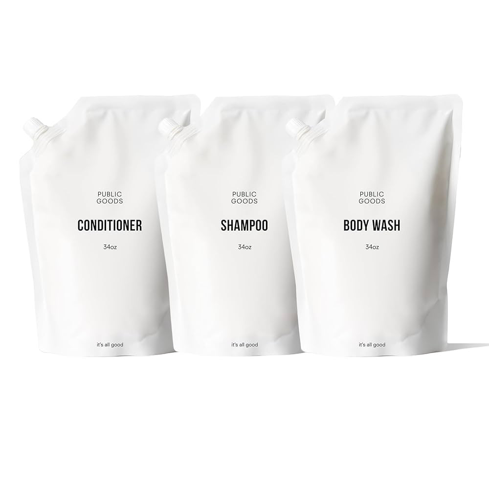 Public Goods Shower Essentials for Men and Women | Natural Shampoo, Conditioner & Body Wash | Mad... | Amazon (US)