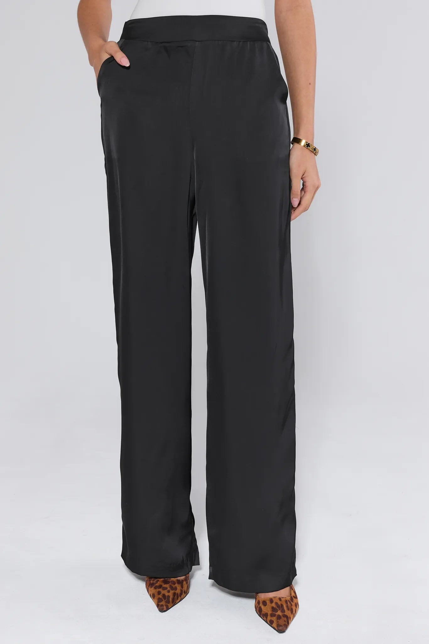 Emerson Black Wide Leg Pants | Avara