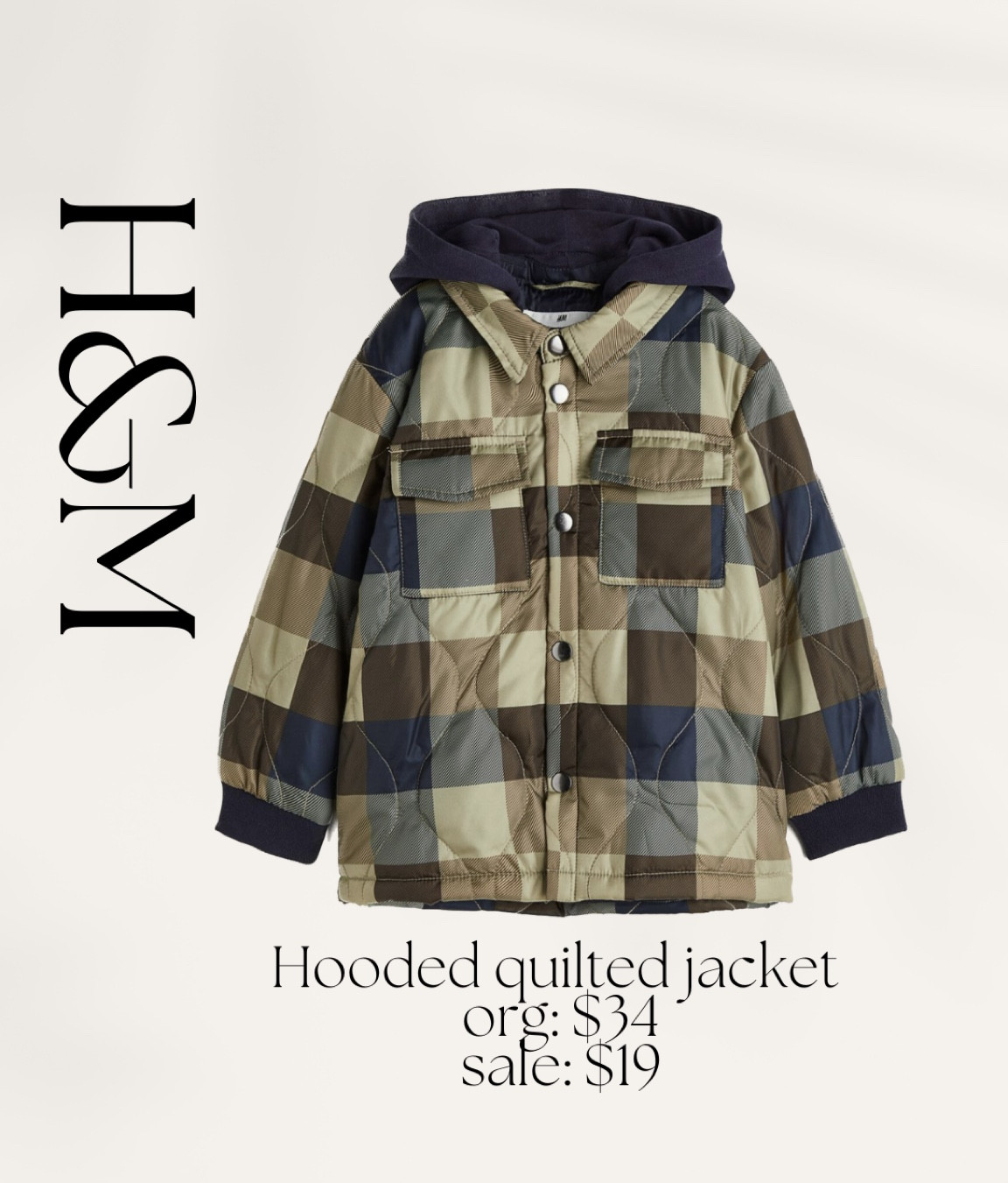H&M sale / quilted jacket on sale for $19. Plus 20% off $80 which bring it down to $16

#LTKsalealert #LTKSeasonal #LTKkids