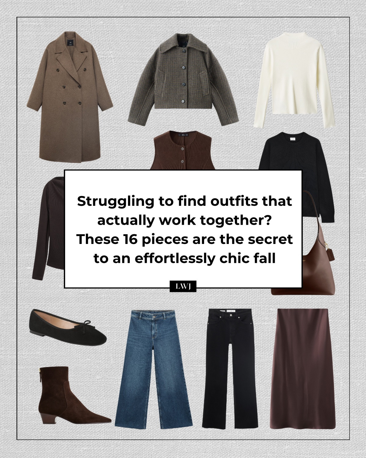 16 pieces mini fall capsule to look effortlessly chic 

Most of these pieces are on sale at mango for 30% off when spending $230+ with the code MNG30 

Fall style / fall fashion / long oversized coat / jacket / short coat / sweaters/ sweater tee / corduroy vest / jeans / skirt / suede boots / flats / coach Brooklyn bag 

#LTKSeasonal #LTKSaleAlert #LTKStyleTip