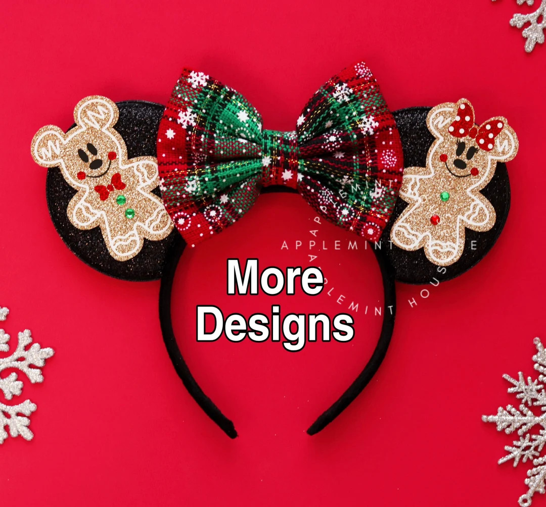 Christmas Gingerbread Mickey Ears Christmas Minnie Ears - Etsy | Etsy (US)