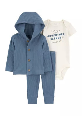 Carter's Baby Boys Hooded Cardigan Set | Belk
