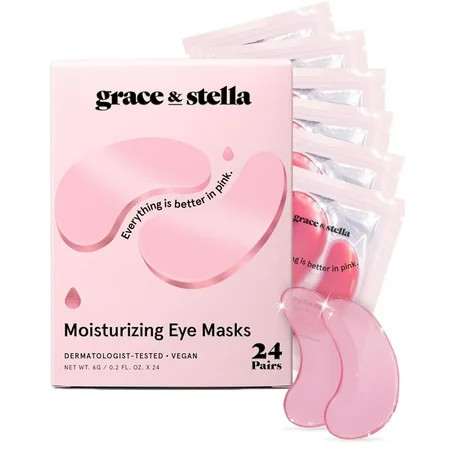 Grace & Stella Under Eye Masks (Pink, 24 Pairs) – Hydrating Gel Patches for Under-Eye Care – Vegan, Cruelty-Free – Thoughtful Gift for Women | Walmart (US)