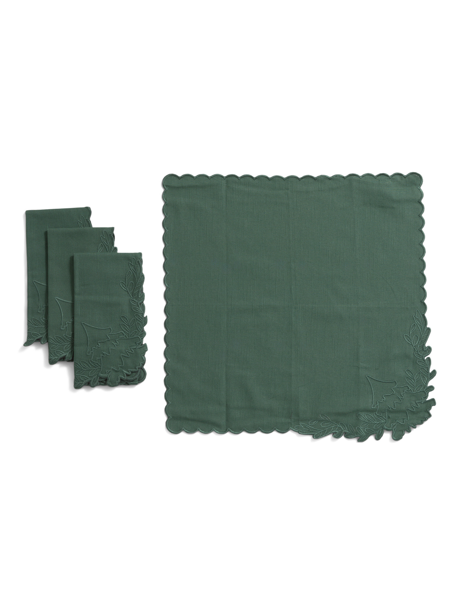 Set Of 4 Embroidered Tree Napkins | TJ Maxx