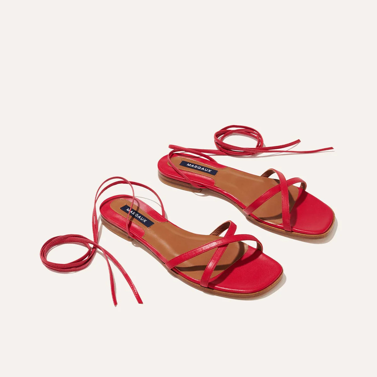 The Wrap Sandal - Poppy Nappa | Margaux