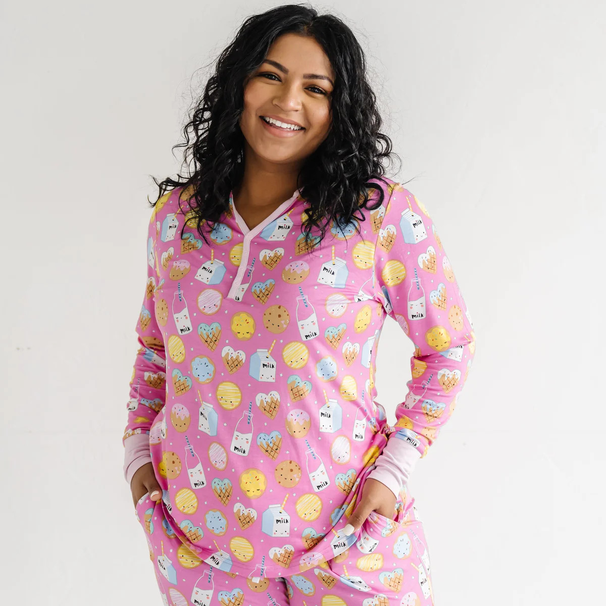 Pink Cookies & Milk Women's Pajama Top | Little Sleepies