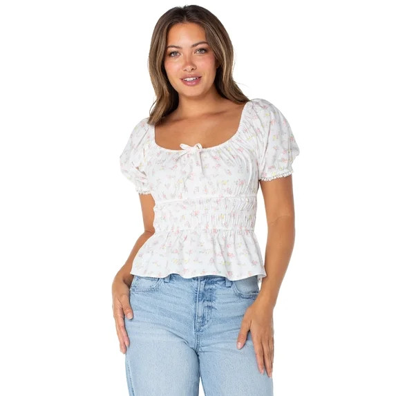 The Celebrity Pink Women's and Women's Plus Puff Sleeve Top, Sizes XS-XXXL | Walmart (US)