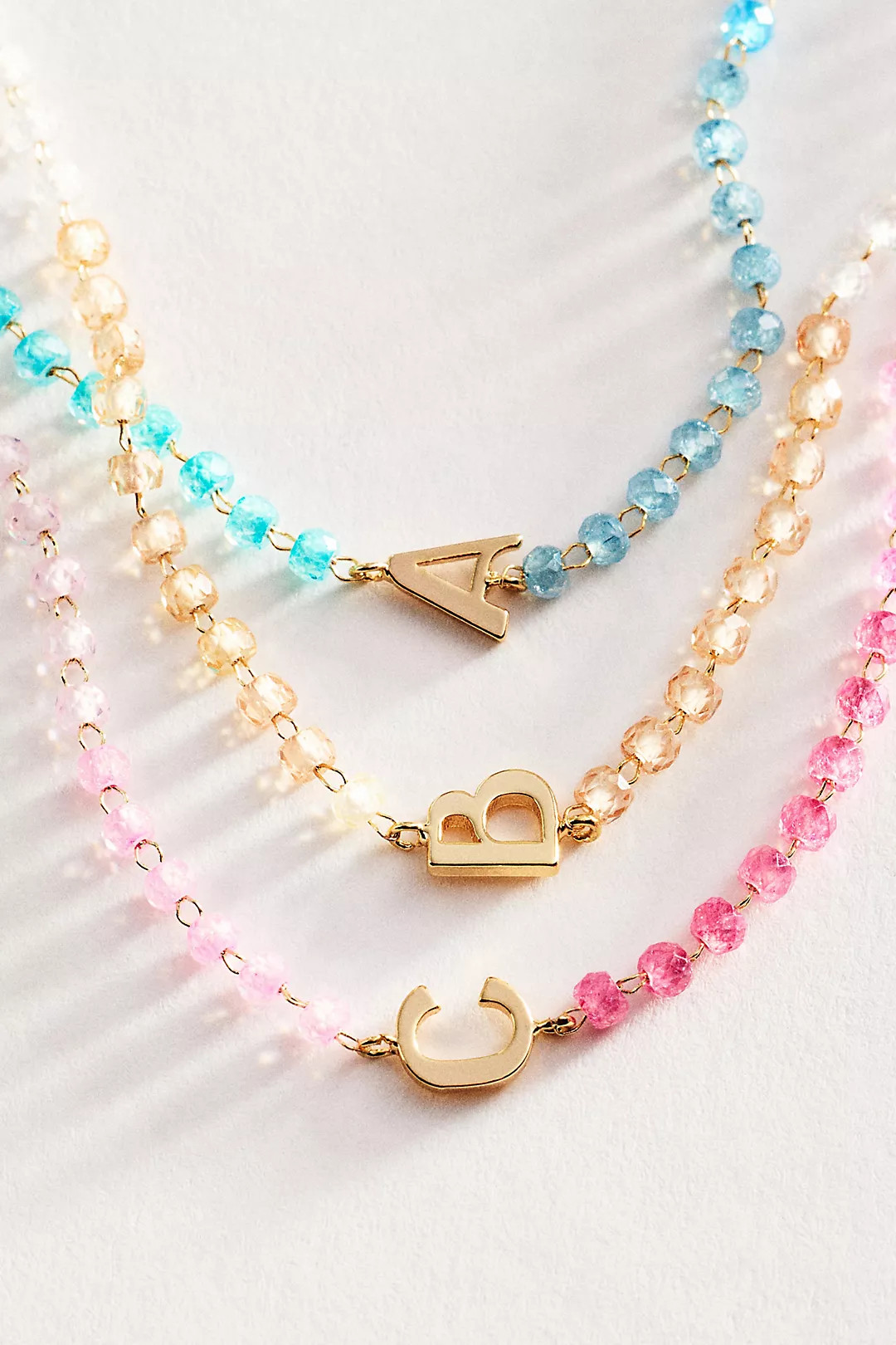 Multi-Color Beaded Initial Necklace | Anthropologie (US)