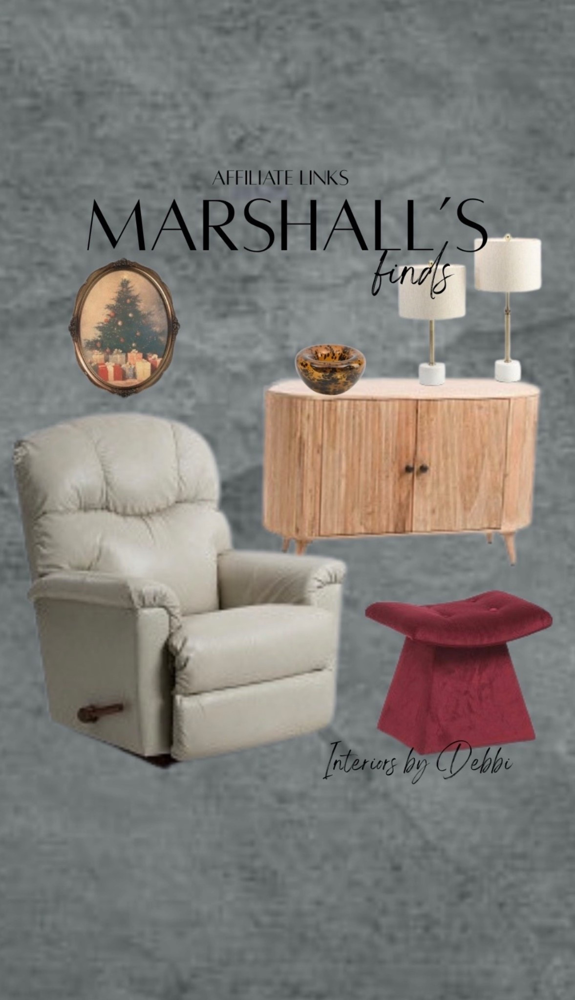 Marshall’s Find
Leather recliner, red stool, cabinet, lamps, framed art, transitional home, modern decor, amazon find, amazon home, target home decor, mcgee and co, studio mcgee, amazon must have, pottery barn, Walmart finds, affordable decor, home styling, budget friendly, accessories, neutral decor, home finds, new arrival, coming soon, sale alert, high end look for less, Amazon favorites, Target finds, cozy, modern, earthy, transitional, luxe, romantic, home decor, budget friendly decor, Amazon decor #marshalls


#LTKGiftGuide #LTKHome #LTKHoliday