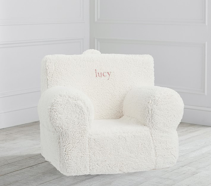 Cream Sherpa Anywhere Chair® | Pottery Barn Kids
