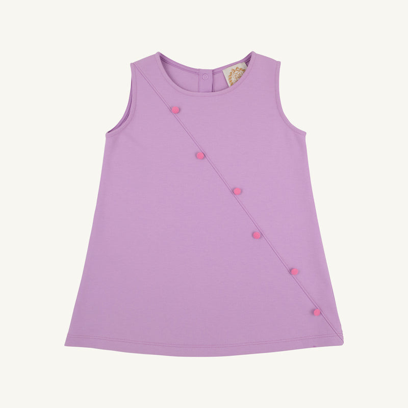 Blake Button Dress - Valley High Violet with Winter Park Pink | The Beaufort Bonnet Company