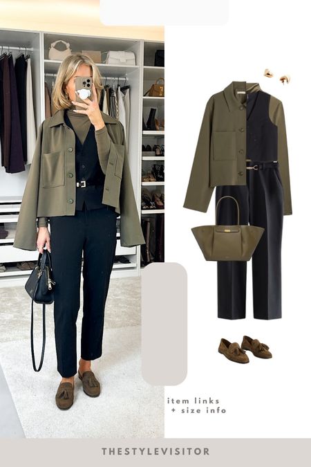 How to Style a Khaki Green Jacket 🫒🖤

Important: the color of the loafers are not chocolate brown but more khaki

Read the size guide/size reviews to pick the right size.

Leave a 🖤 to favorite this post and come back later to shop

Transitional Style, Capsule Wardrobe, Timeless Pieces, Winter to Spring Outfit Inspiration, Smart Outfit, City Break Outfit, Khaki Jacket, Black Tailored Trousers, Leather Black Belt, Khaki Long Sleeved Top, DeMellier Tote Bag, Suede Loafers, Gold Jewellery, H&M, Mango, Arket, & Other Stories

#LTKstyletip #LTKSeasonal #LTKeurope