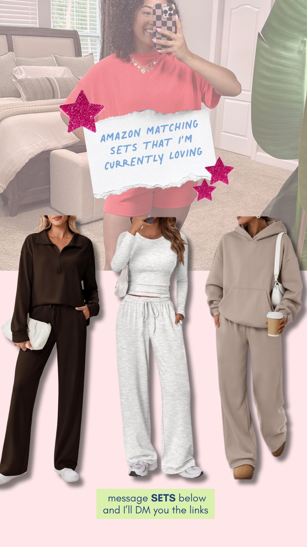 Amazon matching sets make getting dressed so easy! These two-piece sets are comfortable, cute, and perfect for travel, errands, lounging, or casual everyday outfits. If you’re looking for affordable Amazon fashion, matching sets for women, or cute Amazon outfits, this is an easy outfit to add to your rotation.

#LTKdayinmylife #LTKgrwm #LTKootd