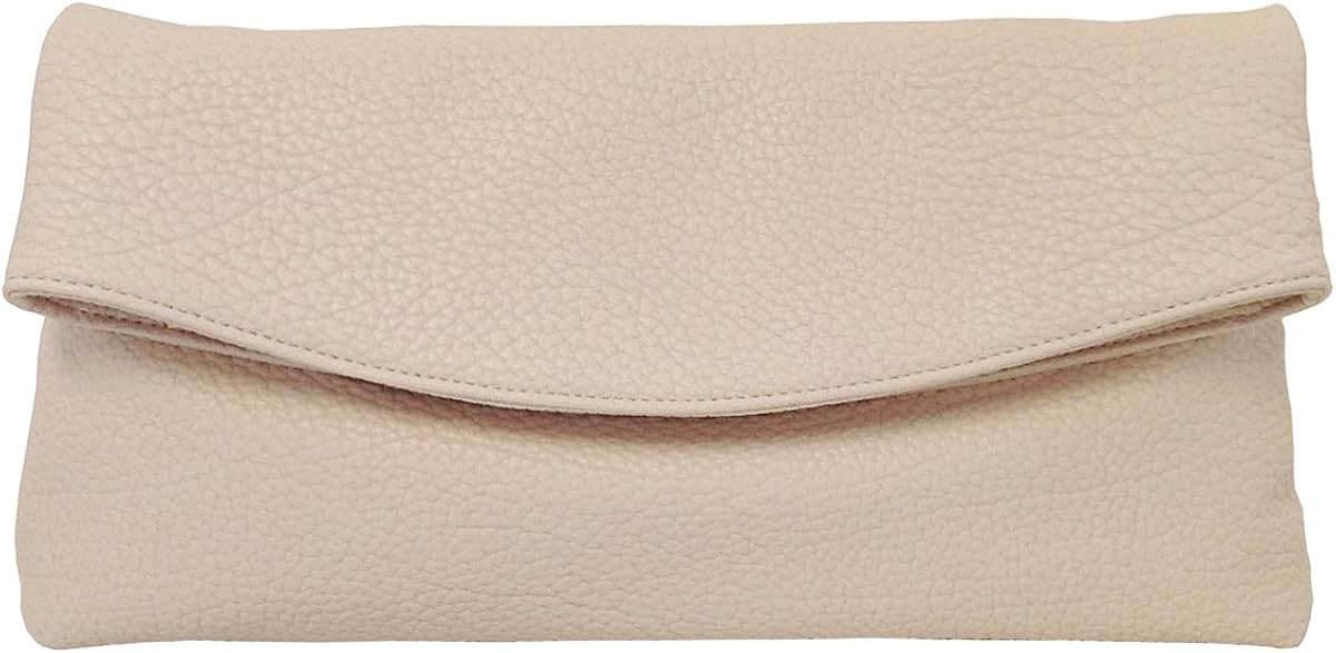 Faux Leather Oversize Foldover Clutch | Amazon (US)